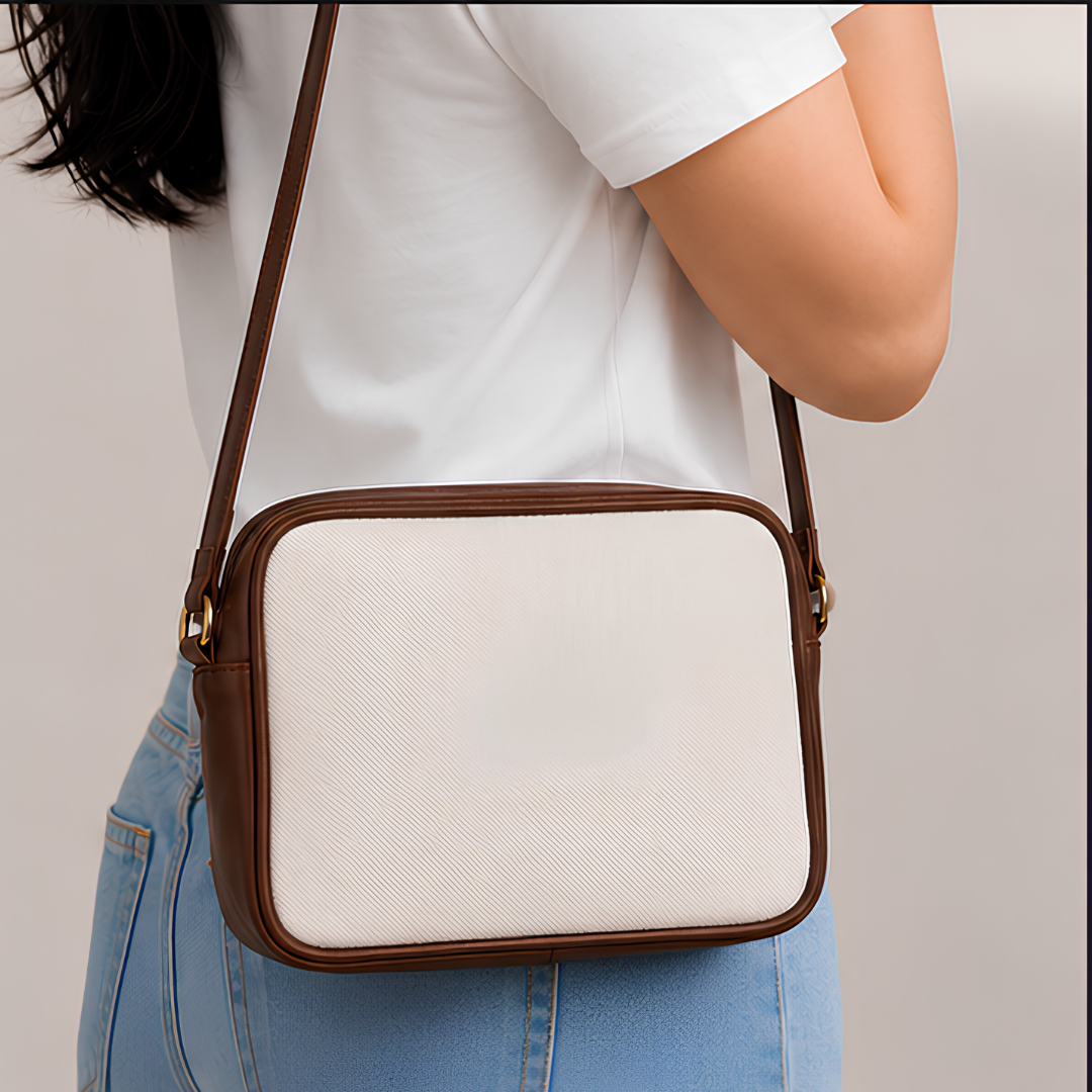 Elegant Floral Canvas Crossbody Bag for Women