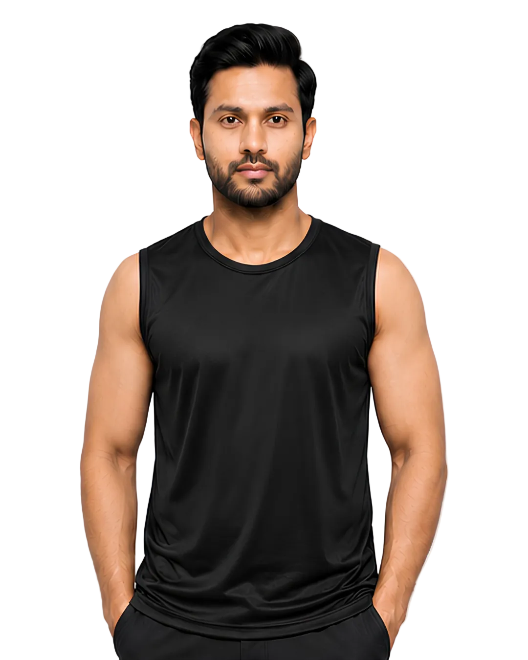 Men's Black Sleeveless Gym Tank Top