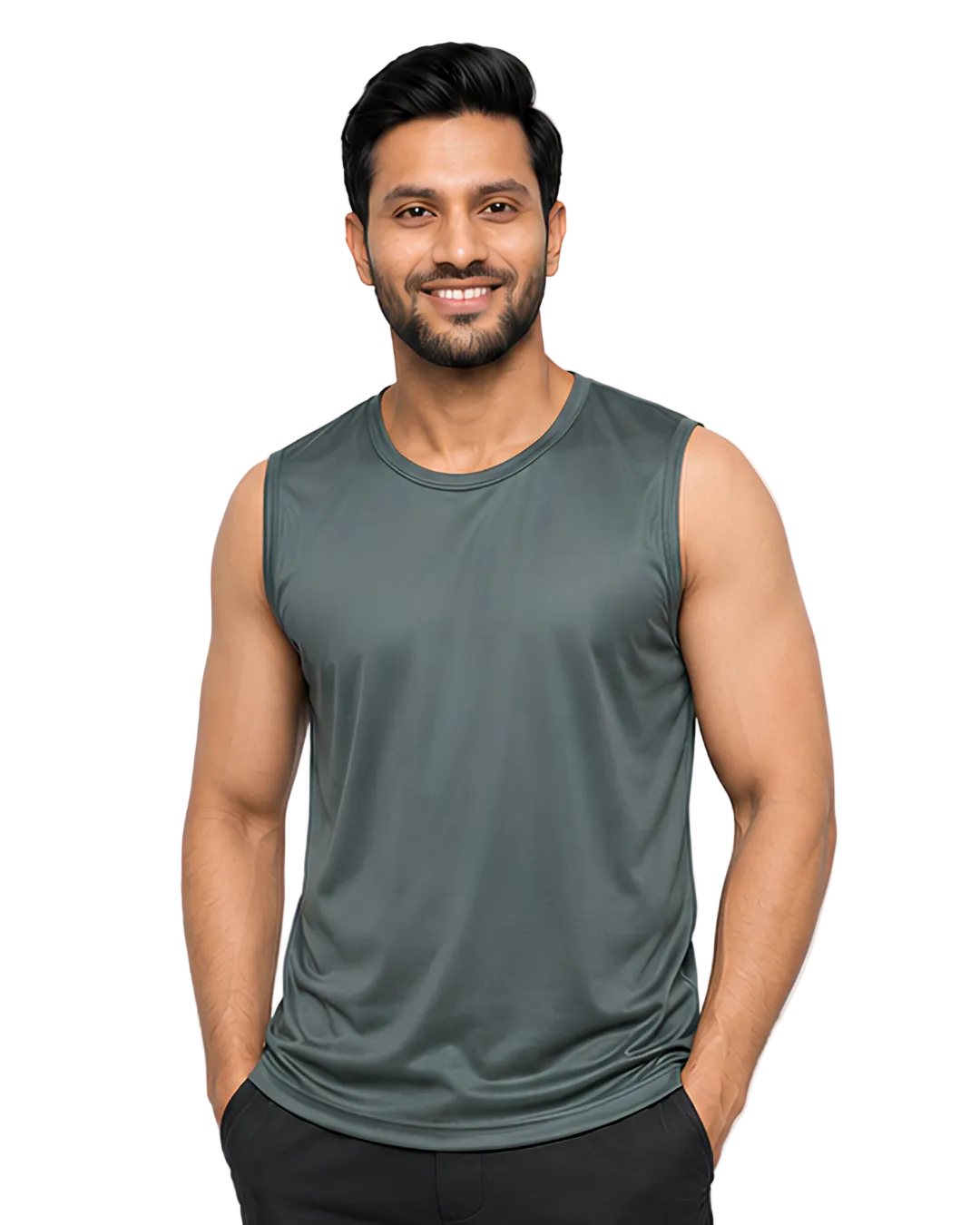Men's Grey Sleeveless Gym Tank Top