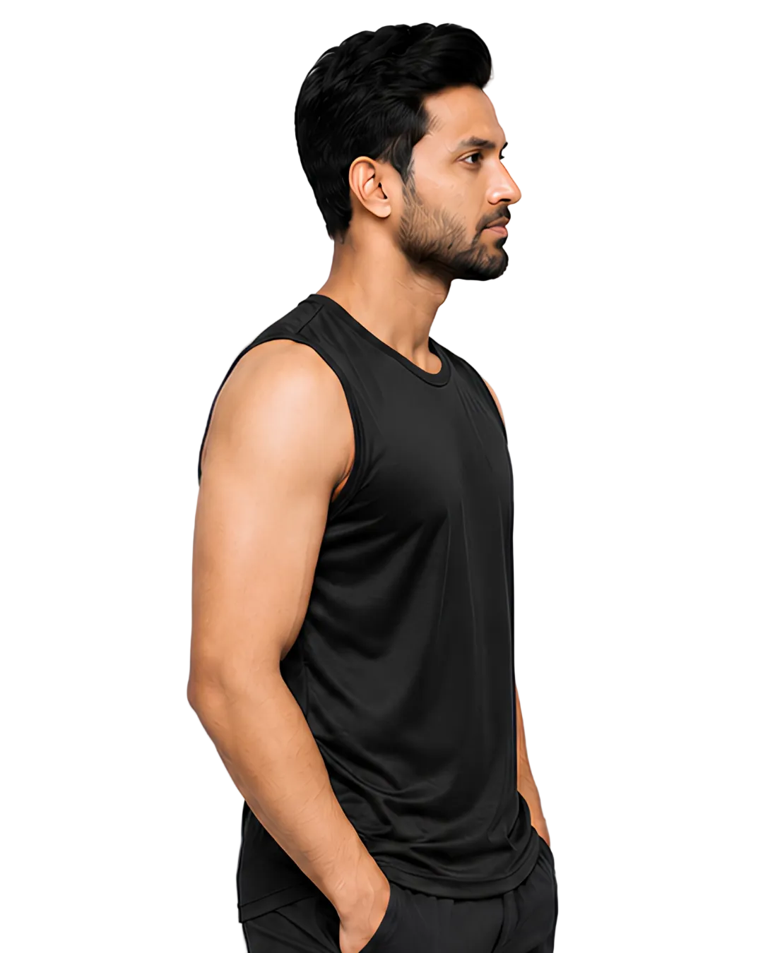 Men's Black Sleeveless Gym Tank Top