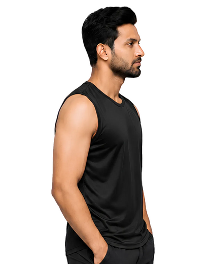 Men's Black Sleeveless Gym Tank Top