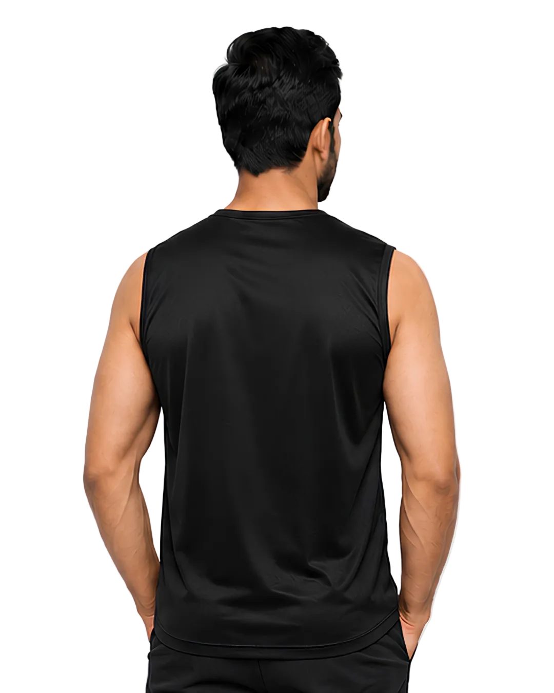 Men's Black Sleeveless Gym Tank Top