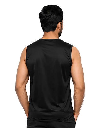 Men's Black Sleeveless Gym Tank Top