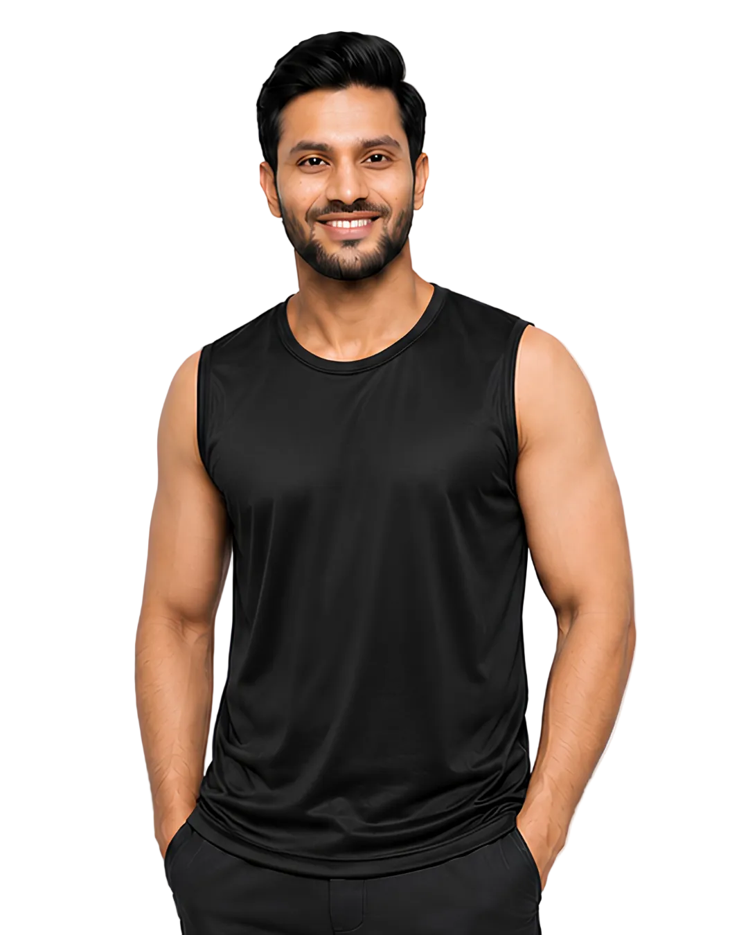 Men's Black Sleeveless Gym Tank Top