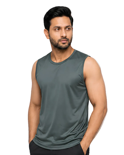Men's Grey Sleeveless Gym Tank Top