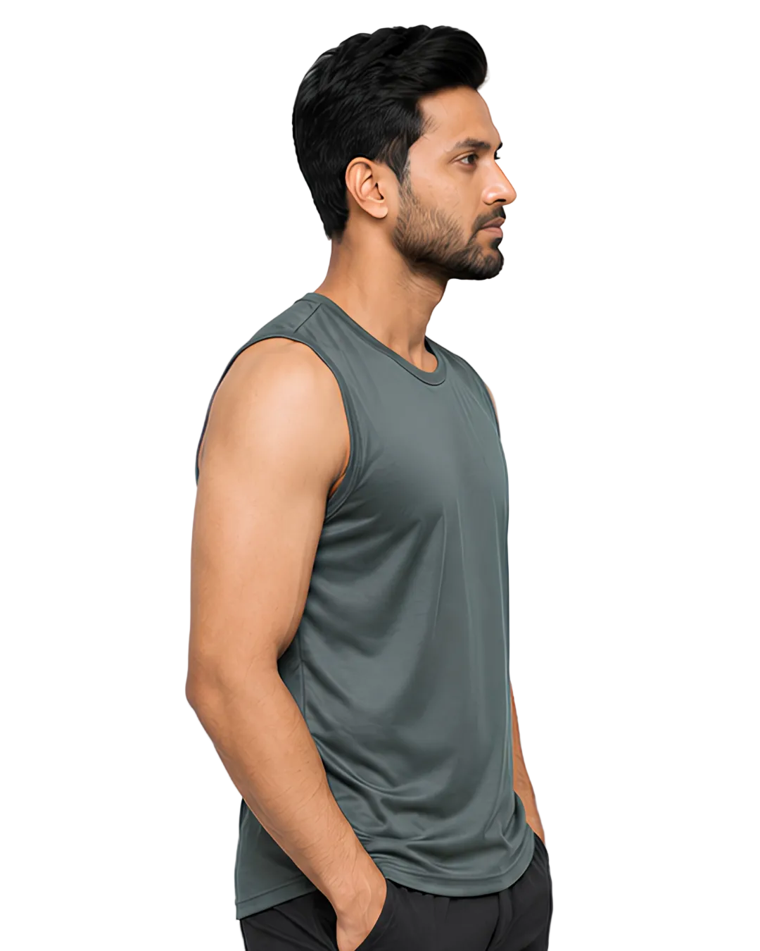 Men's Grey Sleeveless Gym Tank Top