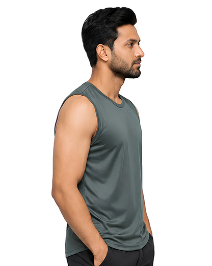 Men's Grey Sleeveless Gym Tank Top